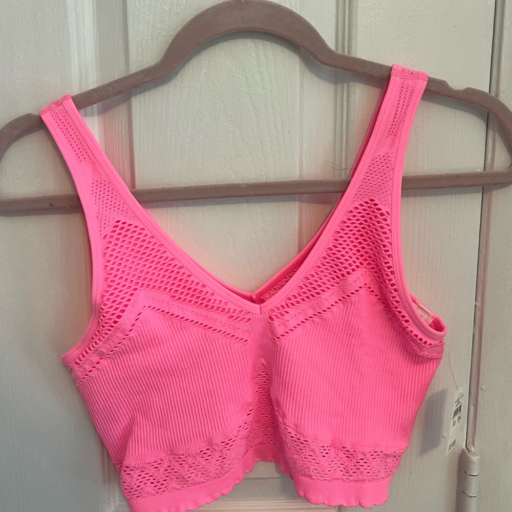 Aerie Pink Lace Trim Bralette